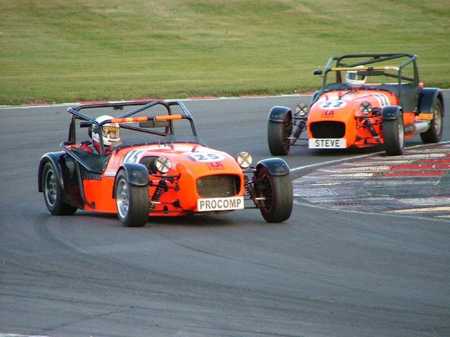 Steve and Matt in the allcomers race at snetterton